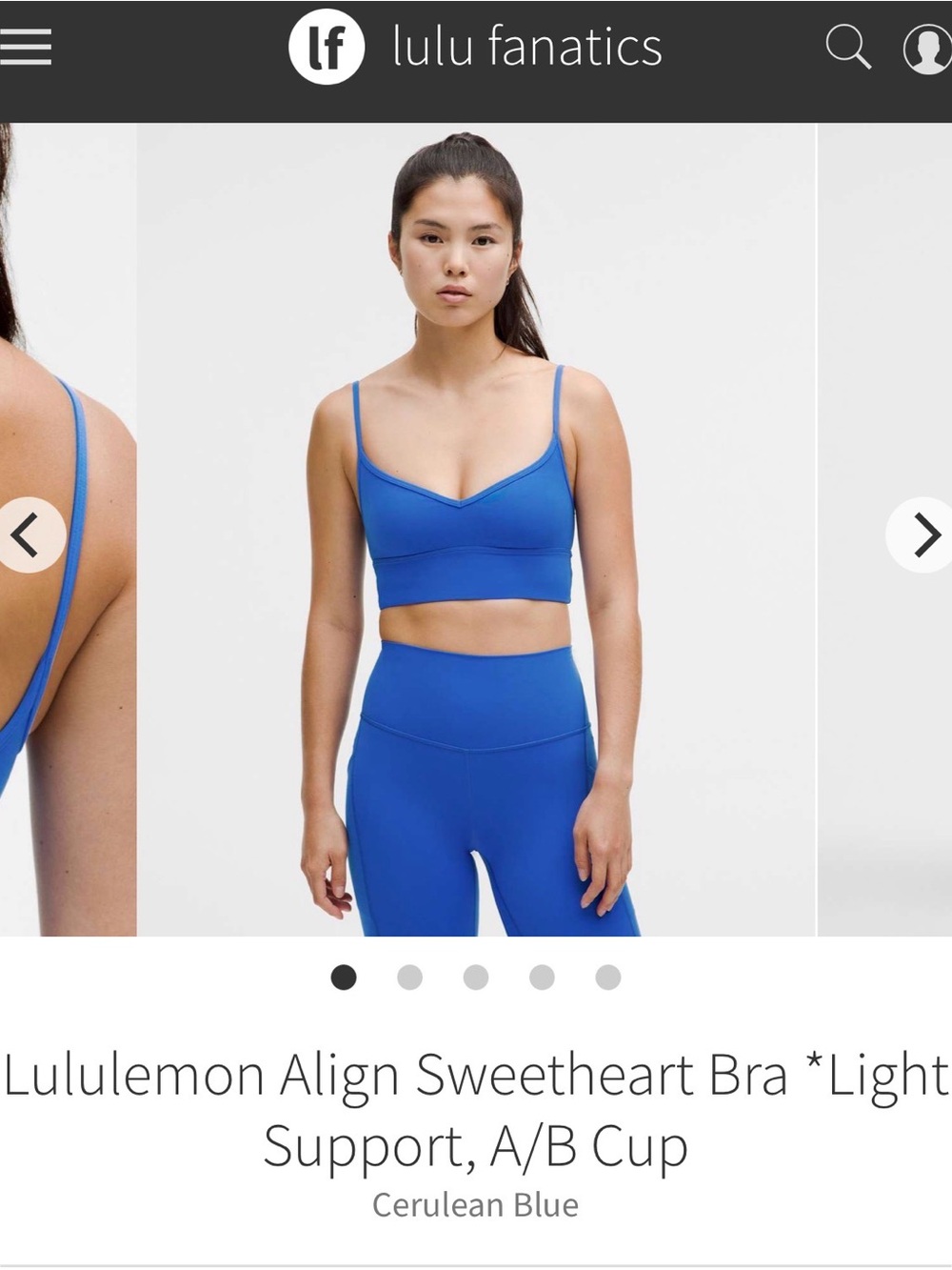NWOT Lululemon Align Sweetheart Bra Sz 8 A/B Cup *Cerulean blue*